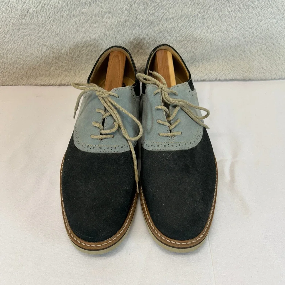 1901 Saddle Up Mens 9.5 M Navy Light Blue Suede Oxford Shoes M23109